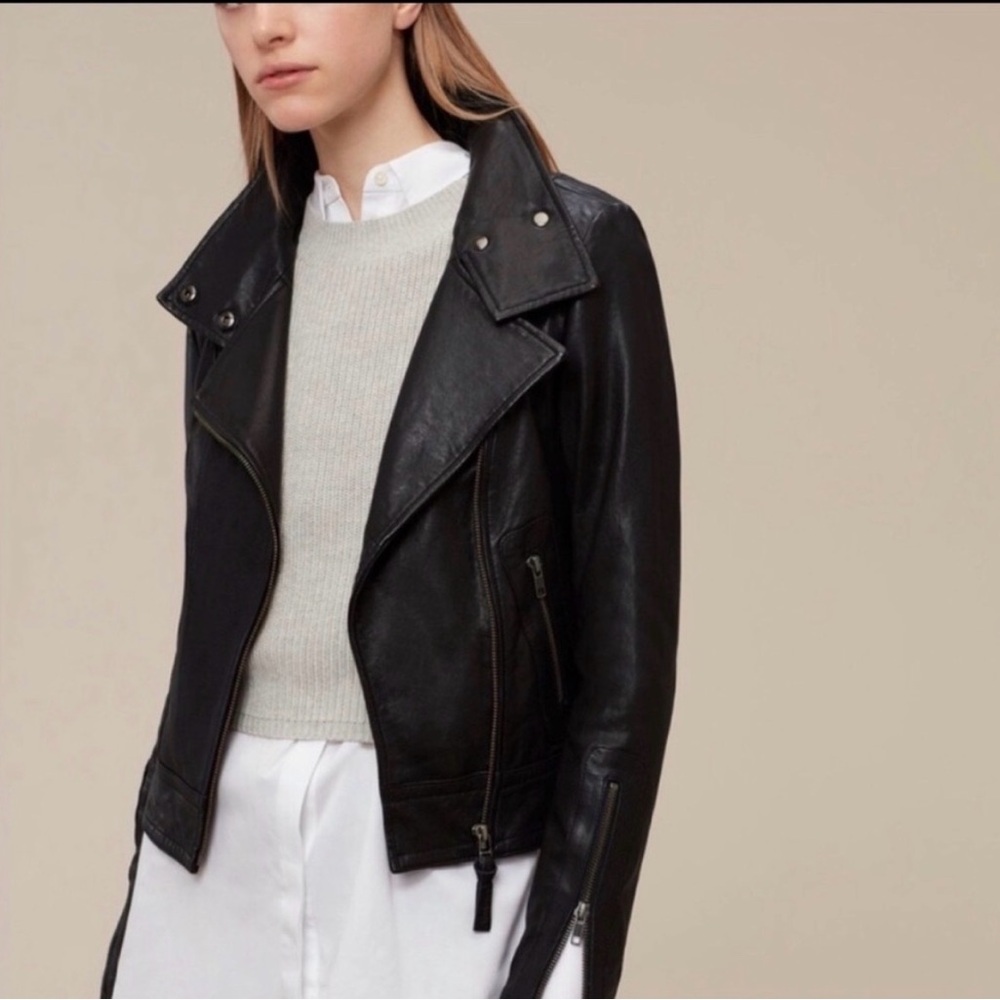 Mackage Kenya, black Leather Biker moto Jacket - Picture 2 of 13